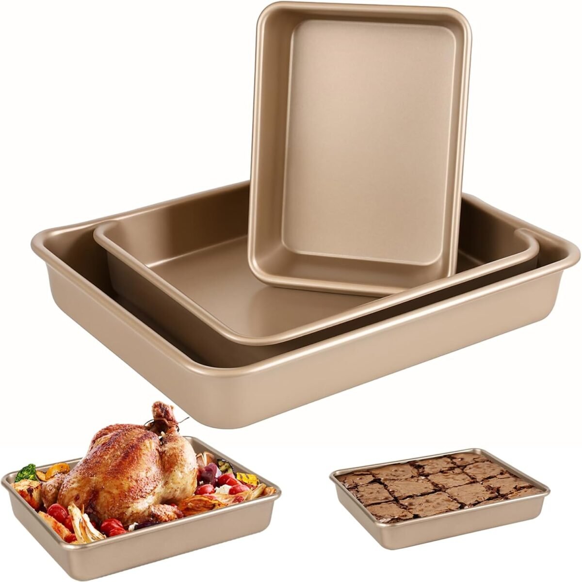 Rectangle Cake Pan, Deep Baking Pans Set