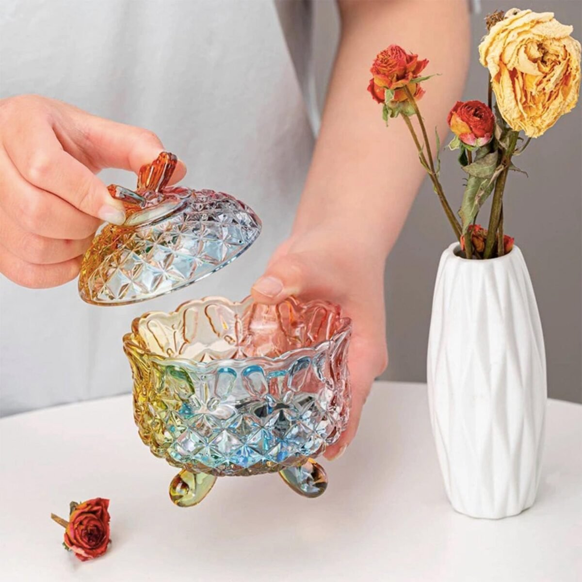 Clear Glass Apothecary Jars with Lids