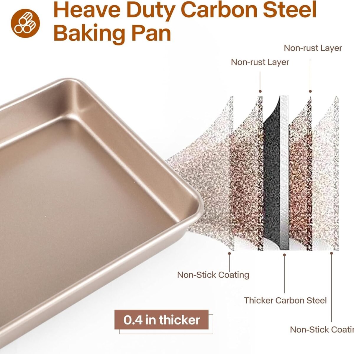 Rectangle Cake Pan, Deep Baking Pans Set