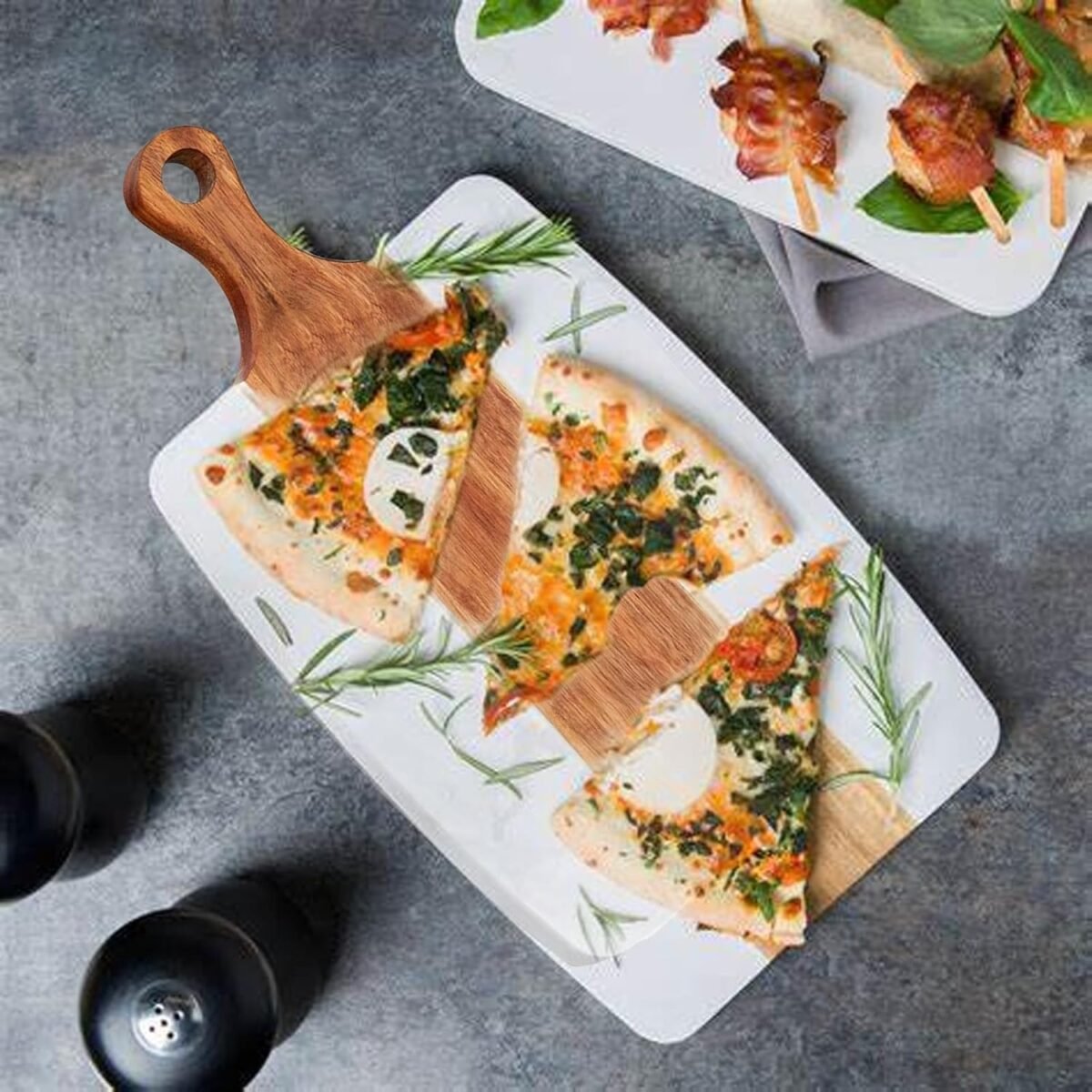 Marble and Acacia Wood Cutting Board Set